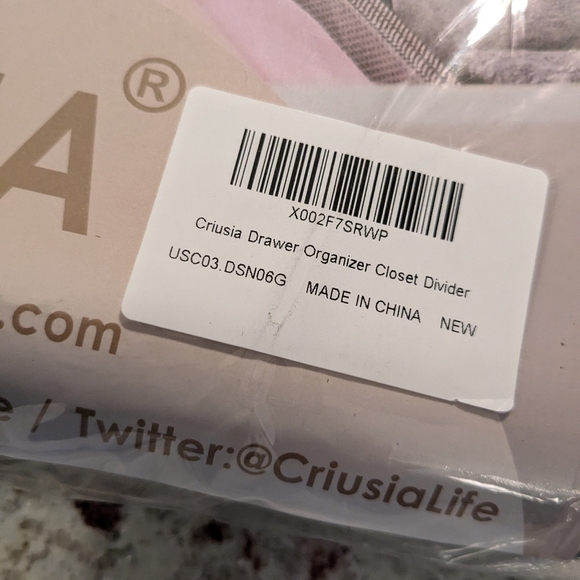 NEW Set Of Six Criusia Storage Drawer Organizer Light Gray Foldable Small Items - Picture 3 of 7